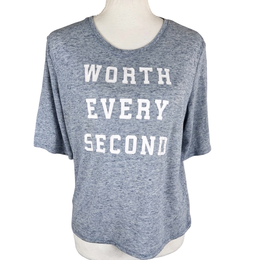 Victoria's Secret Graphic Tee Women S Blue Linen Blend Worth Every Second Shirt